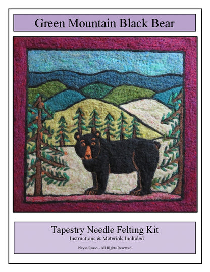 Green Mountain Black Bear Tapestry Felting Kit