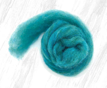 Blue Angelfish Carded Corriedale Felting Wool