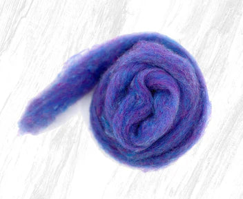 Blue Raspberry Carded Corriedale Felting Wool