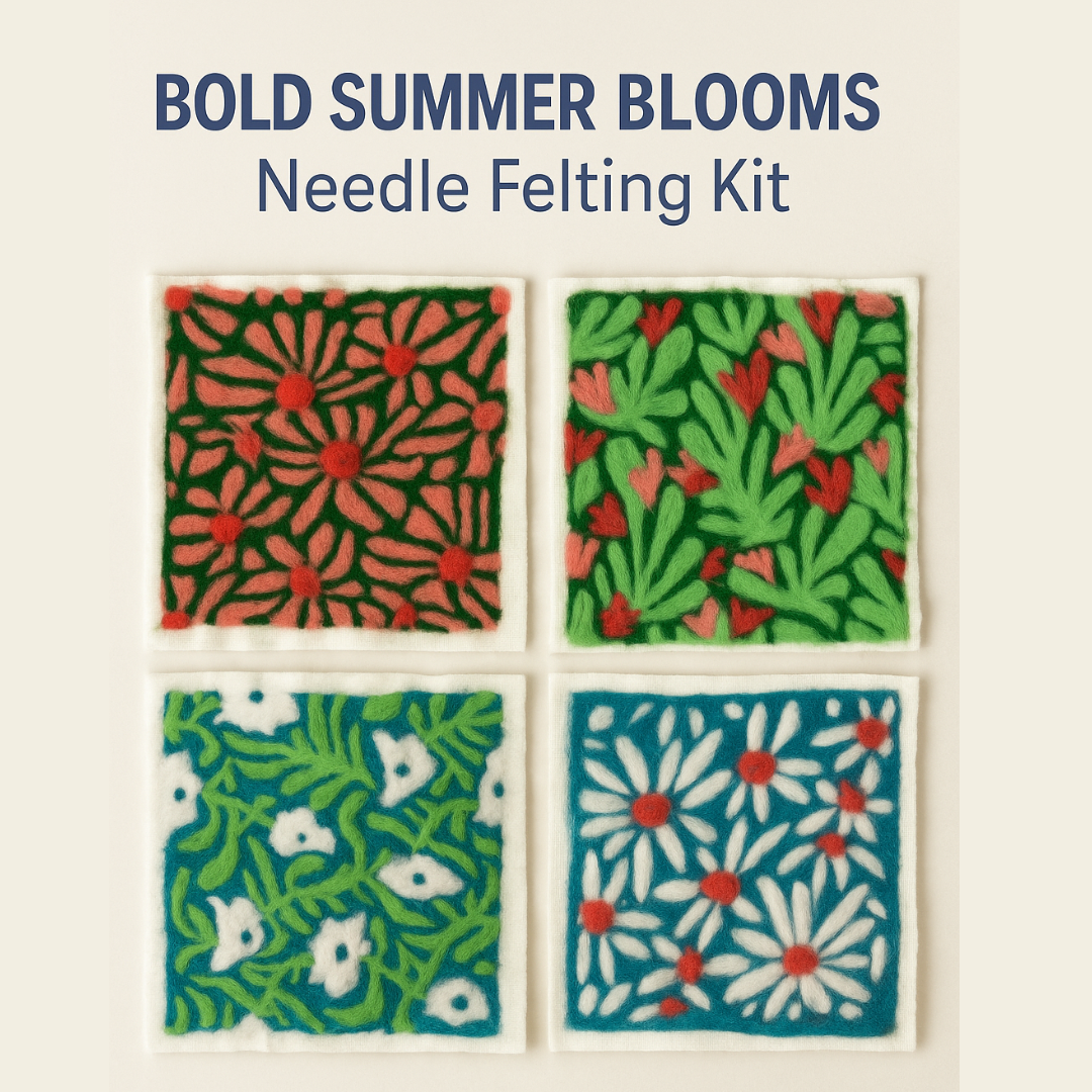 Echinacea Bold Blooms - Felted Art Tile
