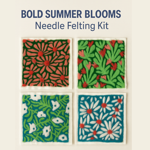 Daisy Bold Blooms - Felted Art Tile