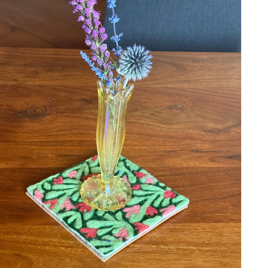 Echinacea Bold Blooms - Felted Art Tile