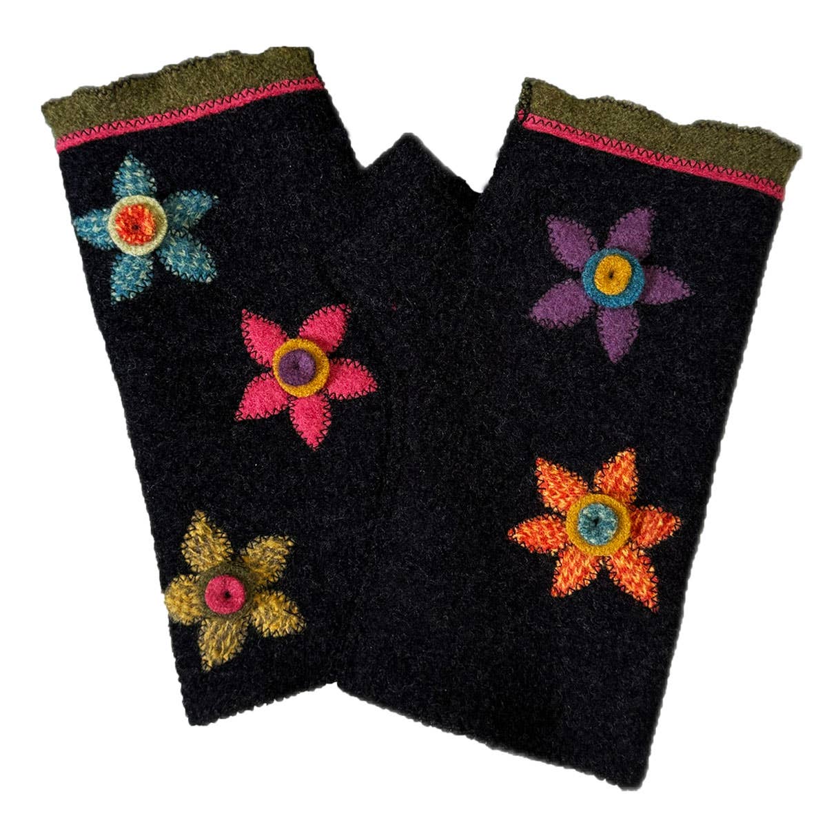 Funky Flower Fingerless Gloves