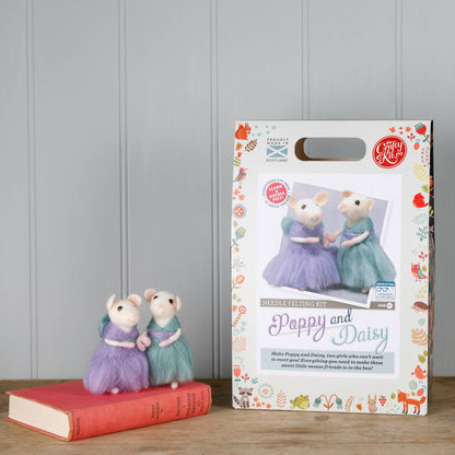 🎀 Sale! Poppy & Daisy Mice Needle Felting Craft Kit