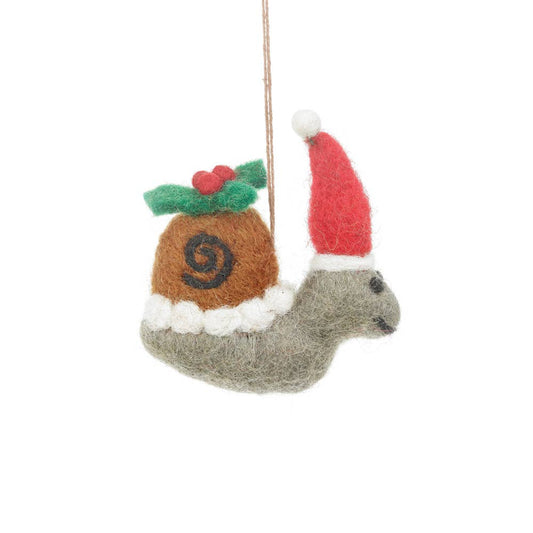 Snail With Red Hat and Holly - Christmas Snail!