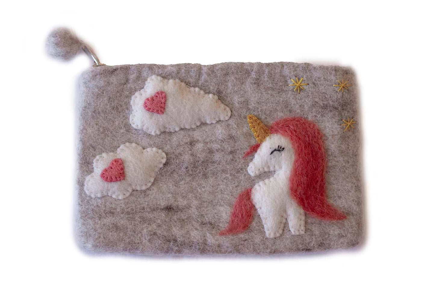 Unicorn Felt Zipper Pouch