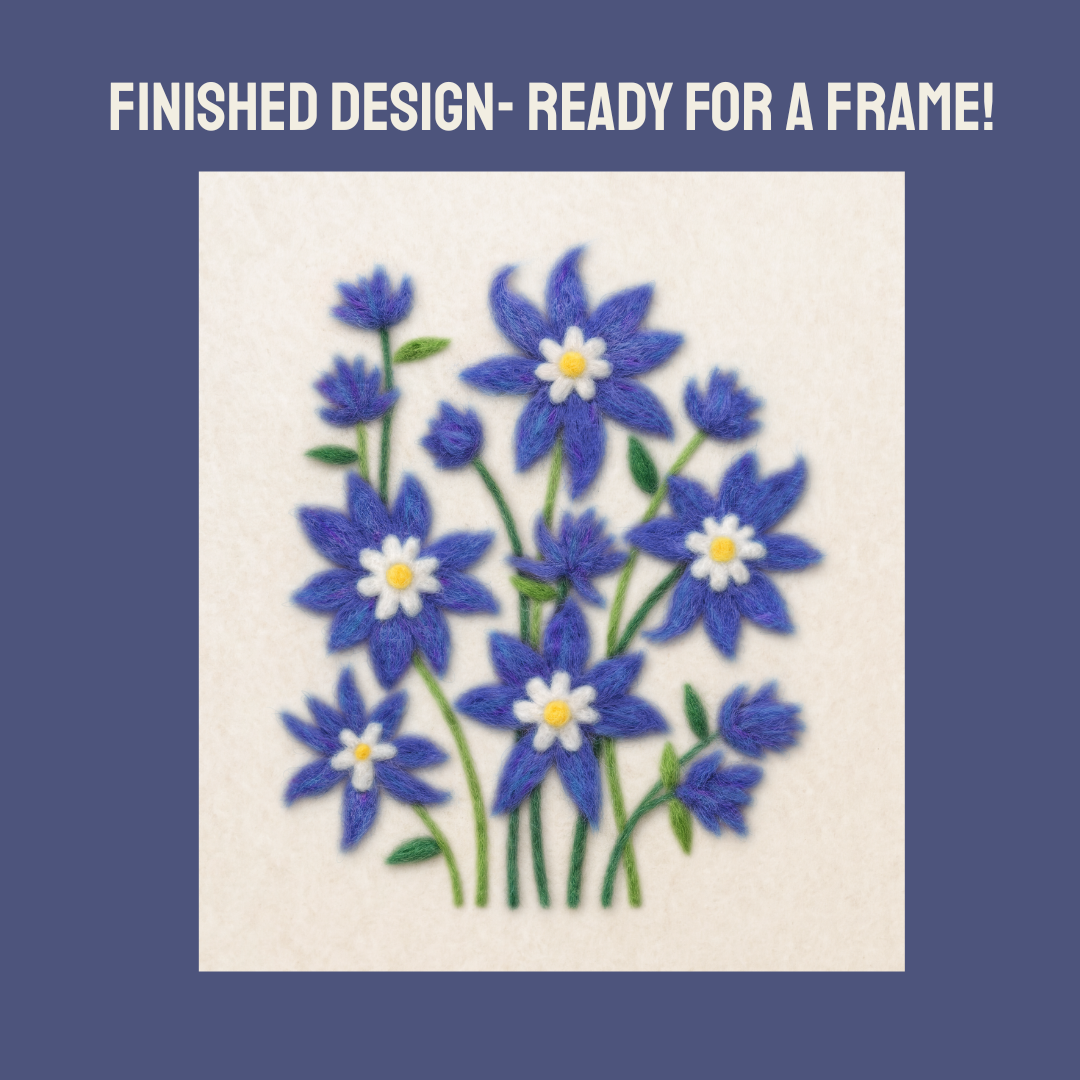 Rocky Mountain Columbine - Needle Felting Panel