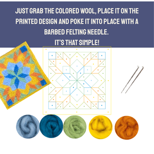 Compass Star Barn Quilt - Felted Quilt Square