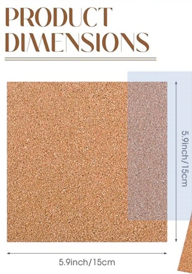 cork squares - set of 4