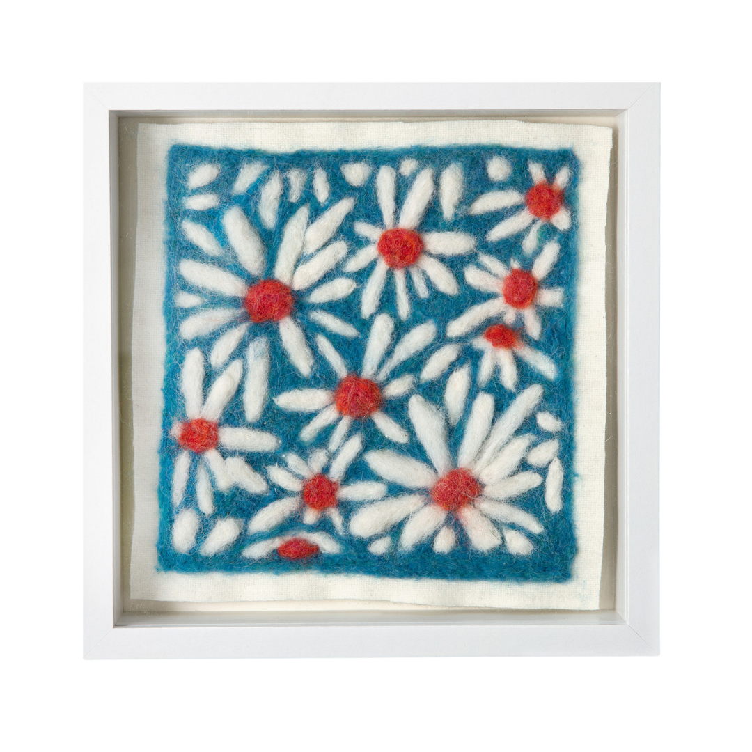 Daisy Bold Blooms - Felted Art Tile