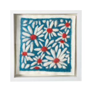 Daisy Bold Blooms - Felted Art Tile