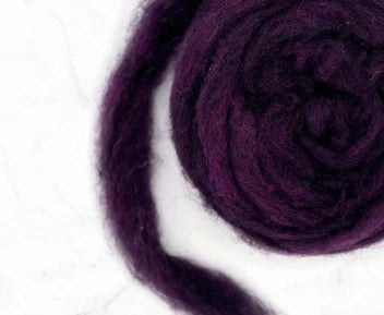 Deep Purple Carded Corriedale Felting Wool