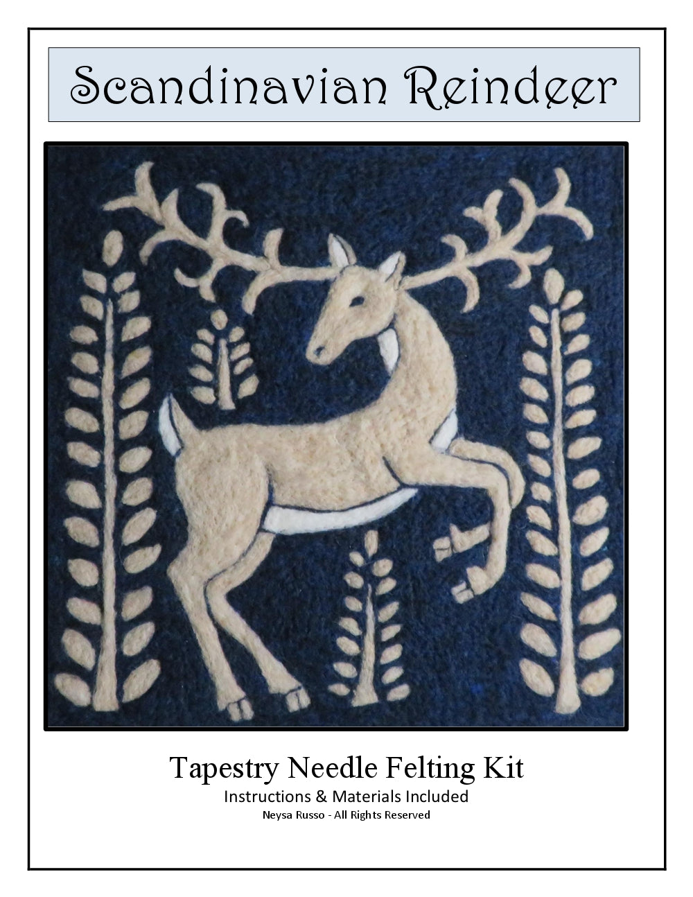 Scandinavian Deer Folk Art Tapestry Needle Felting Kit
