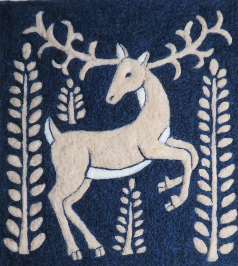 Scandinavian Deer Folk Art Tapestry Needle Felting Kit