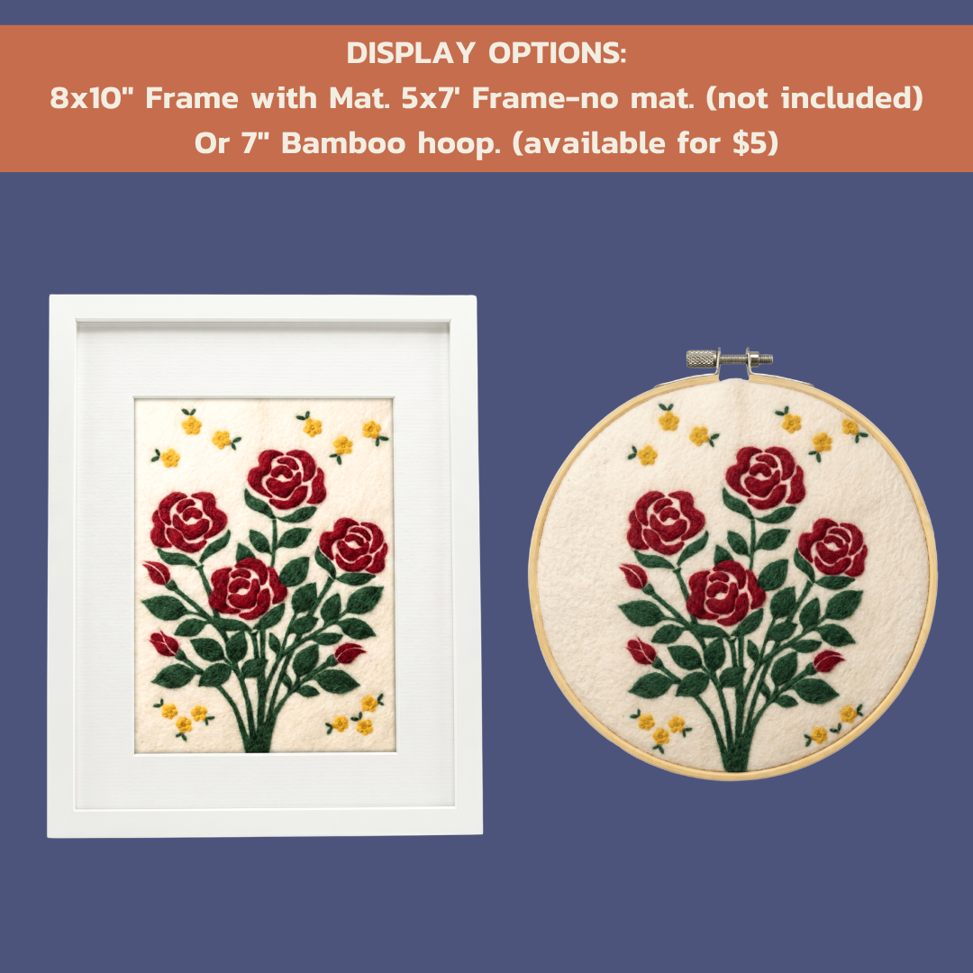 Red Rose - Felted Art