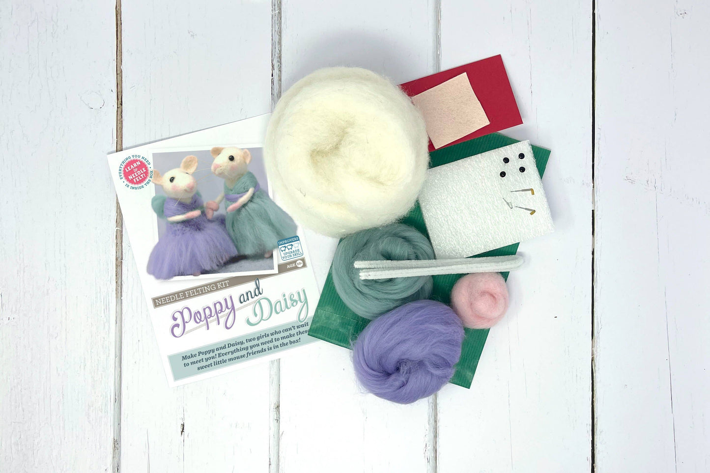 Poppy & Daisy Mice Needle Felting Craft Kit