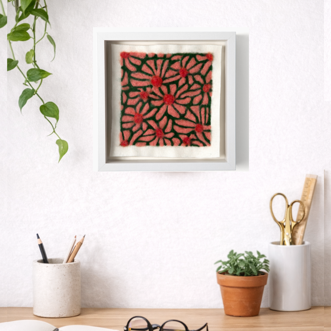 Echinacea Bold Blooms - Felted Art Tile