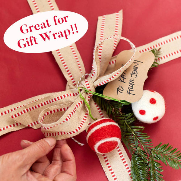 CHRISTMAS BALLS Felt Ornaments - 5 pc Set