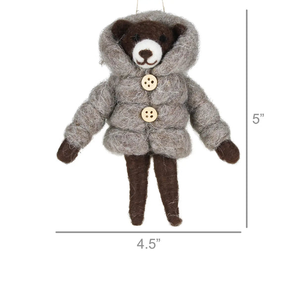 Felt Bear in Puffer Jacket