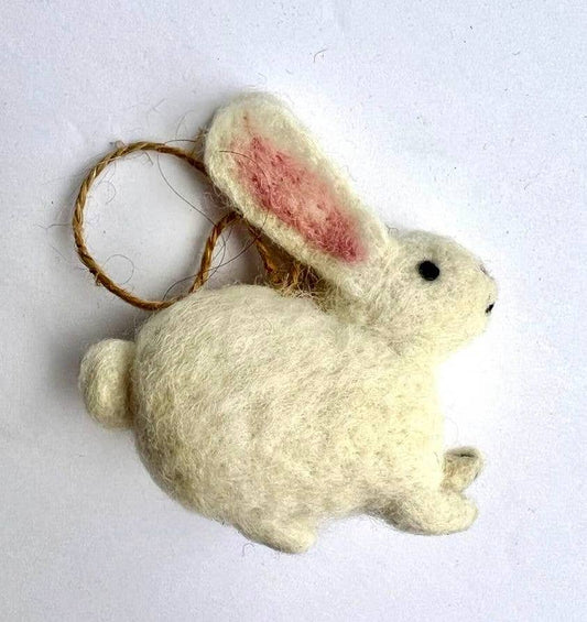 Felt White Easter Bunny