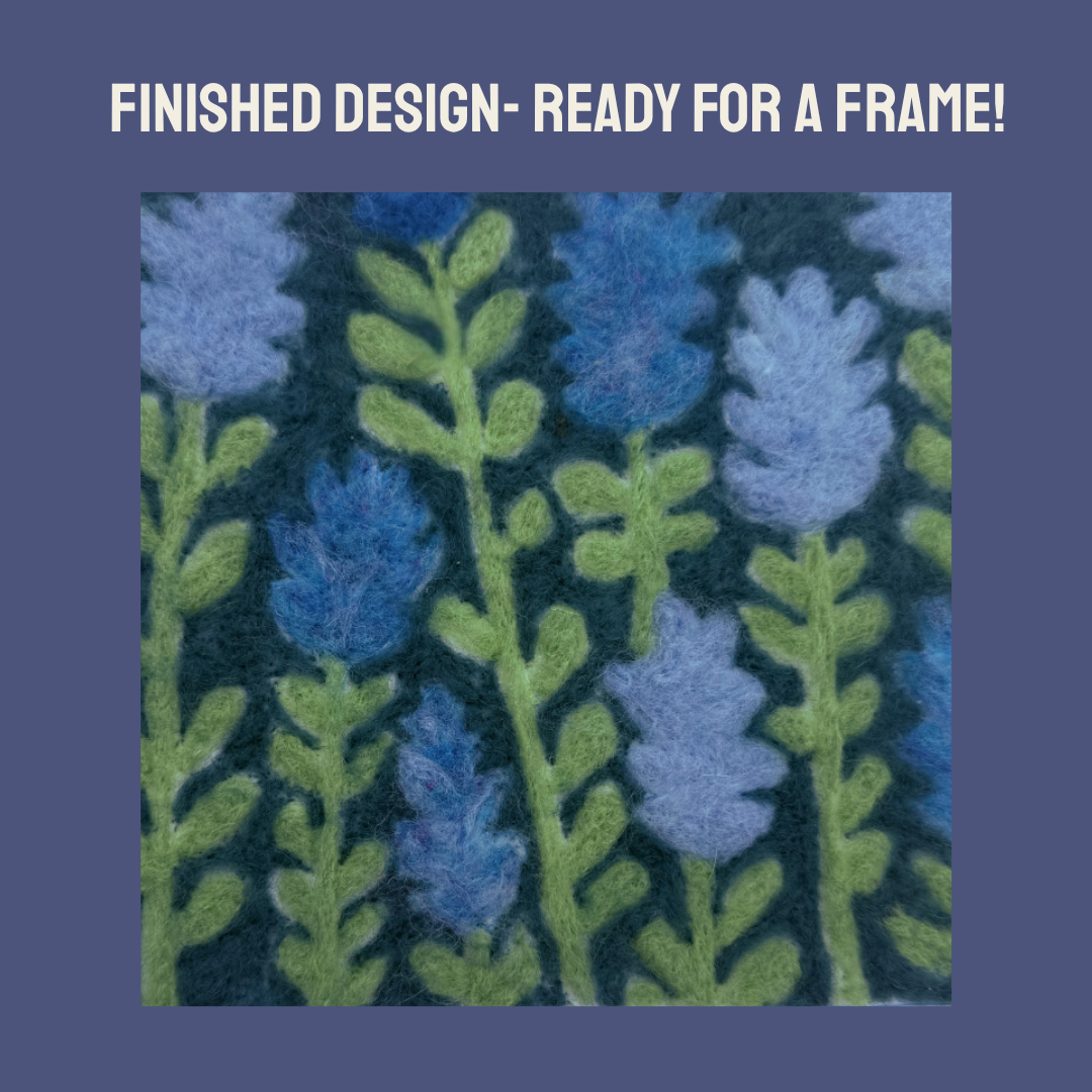 Bluebonnet- Felted Art Tile