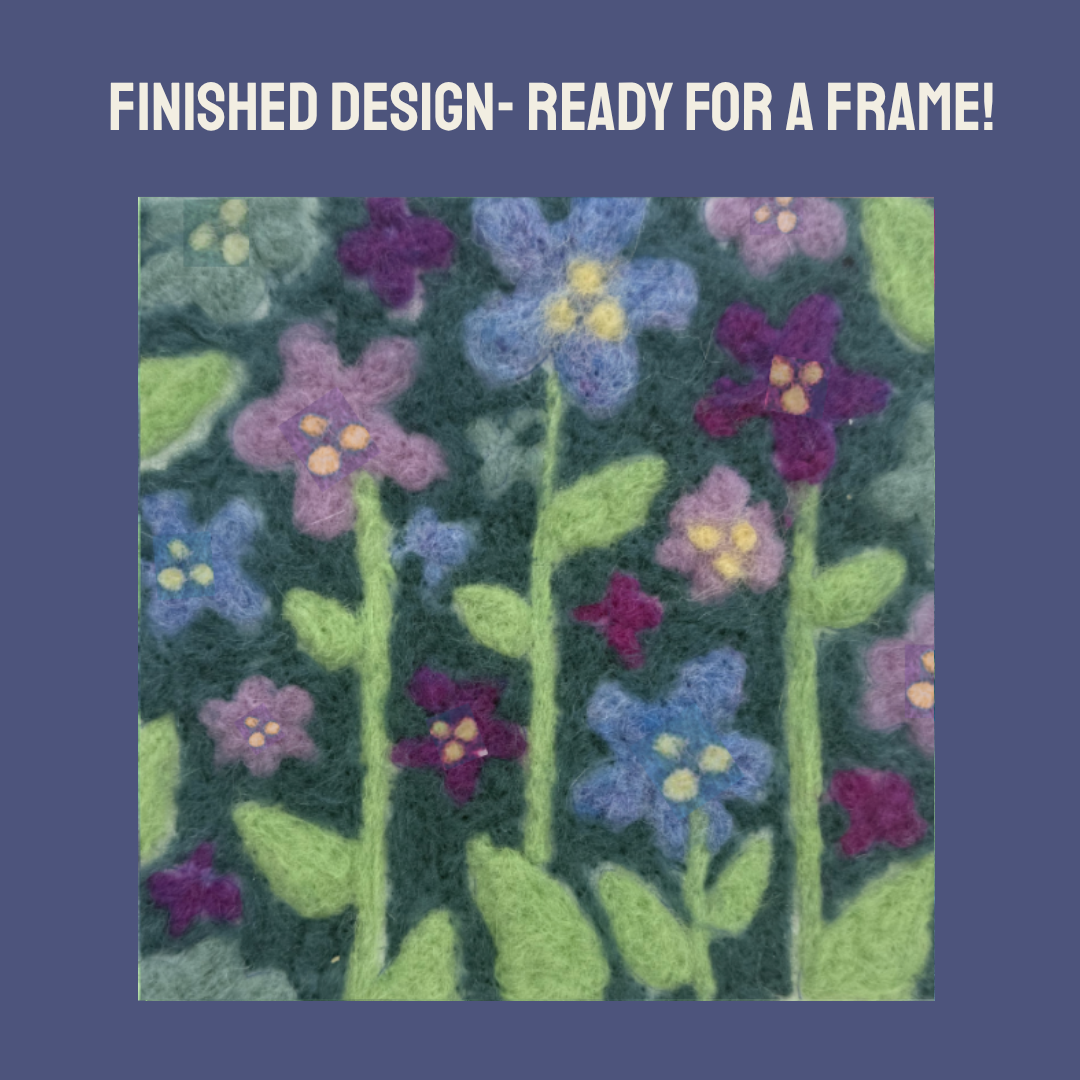 Wood Violet- Felted Art Tile