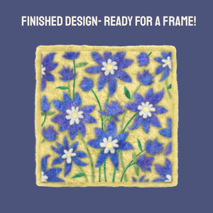 Rocky Mountain Columbine- Felted Art Tile