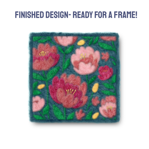 Peony- Felted Art Tile