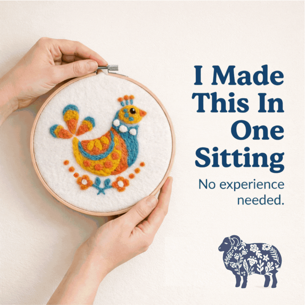 Folk Bird Needle Felting Kit