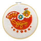 Folk Bird Folk Hen - Felted Art