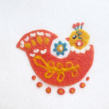 Folk Bird Folk Hen - Felted Art