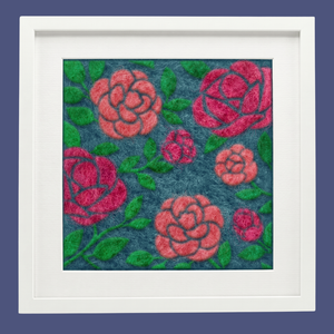 Camellia- Felted Art Tile