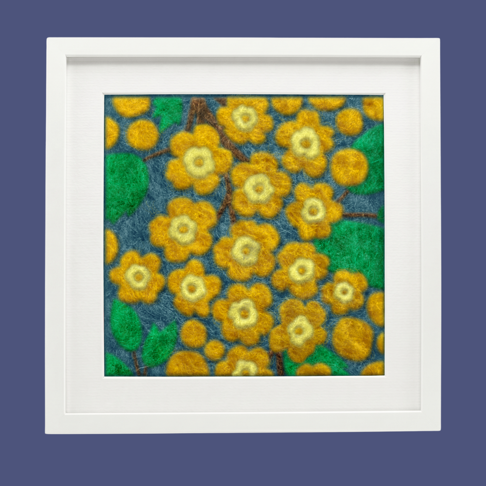 Oregon Grape- Felted Art Tile