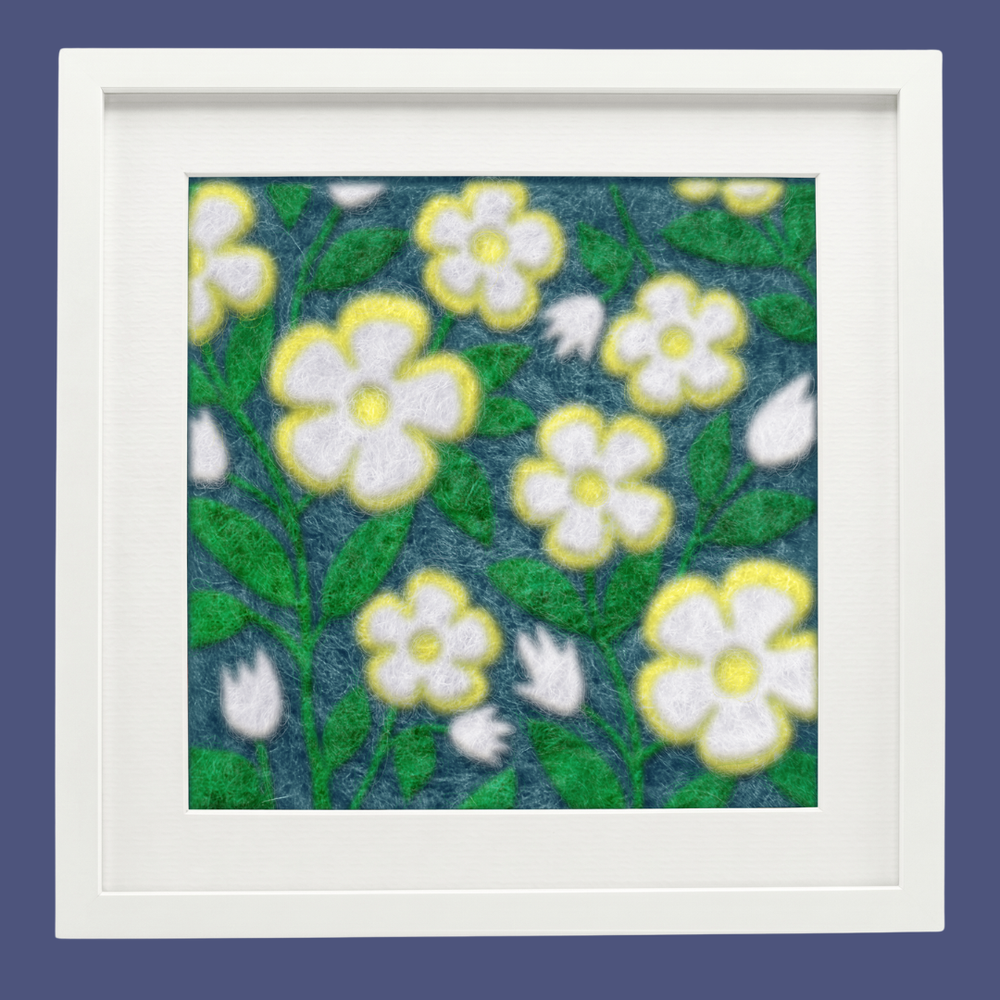 Cherokee Rose- Felted Art Tile
