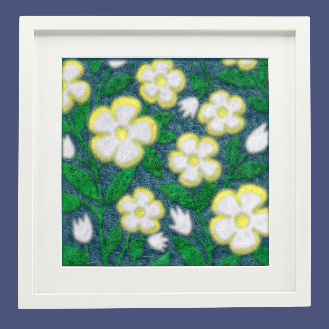 Cherokee Rose- Felted Art Tile