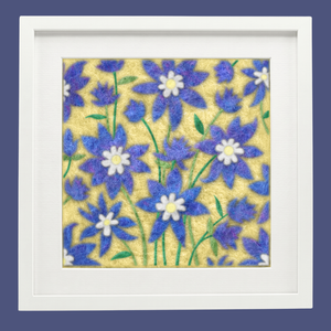 Rocky Mountain Columbine- Felted Art Tile