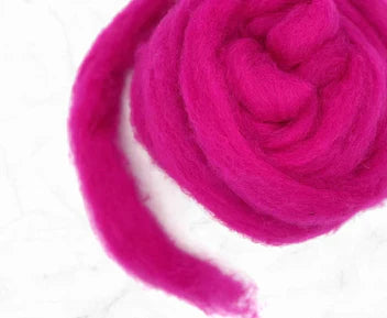 Fuschia Corriedale Felting Wool