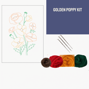 Golden Poppy- Felted Art