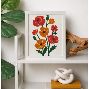 Golden Poppy- Felted Art
