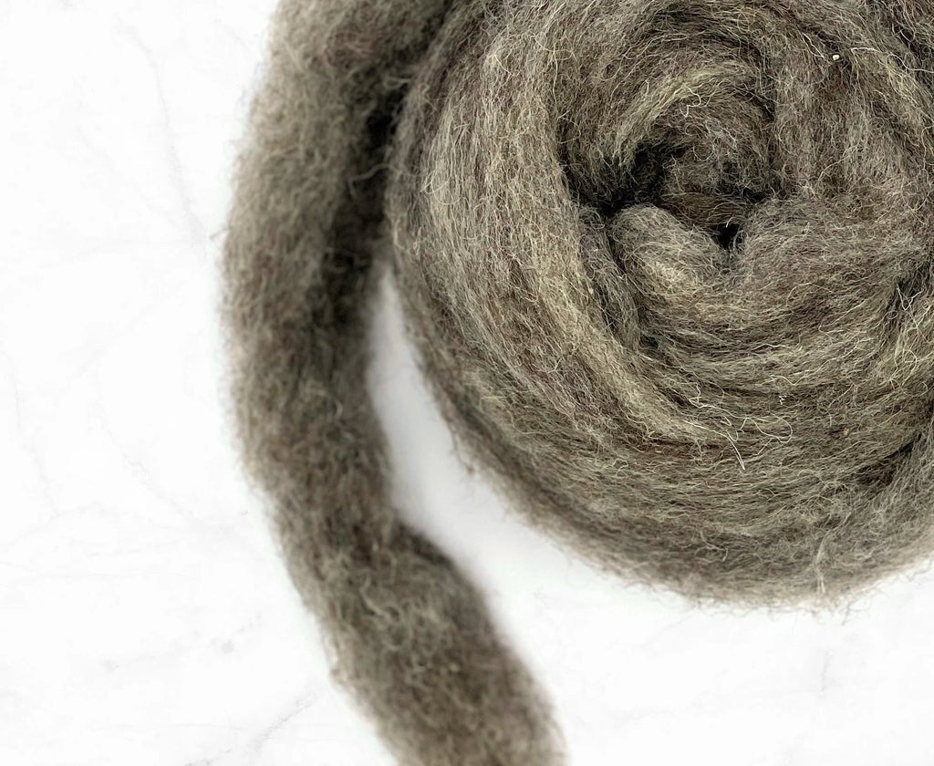 Gray Carded Corriedale Felting Wool