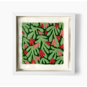 Heart Blooms - Felted Art Tile