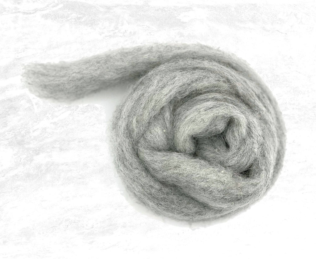 Icelandic Grey Carded Corriedale Felting Wool