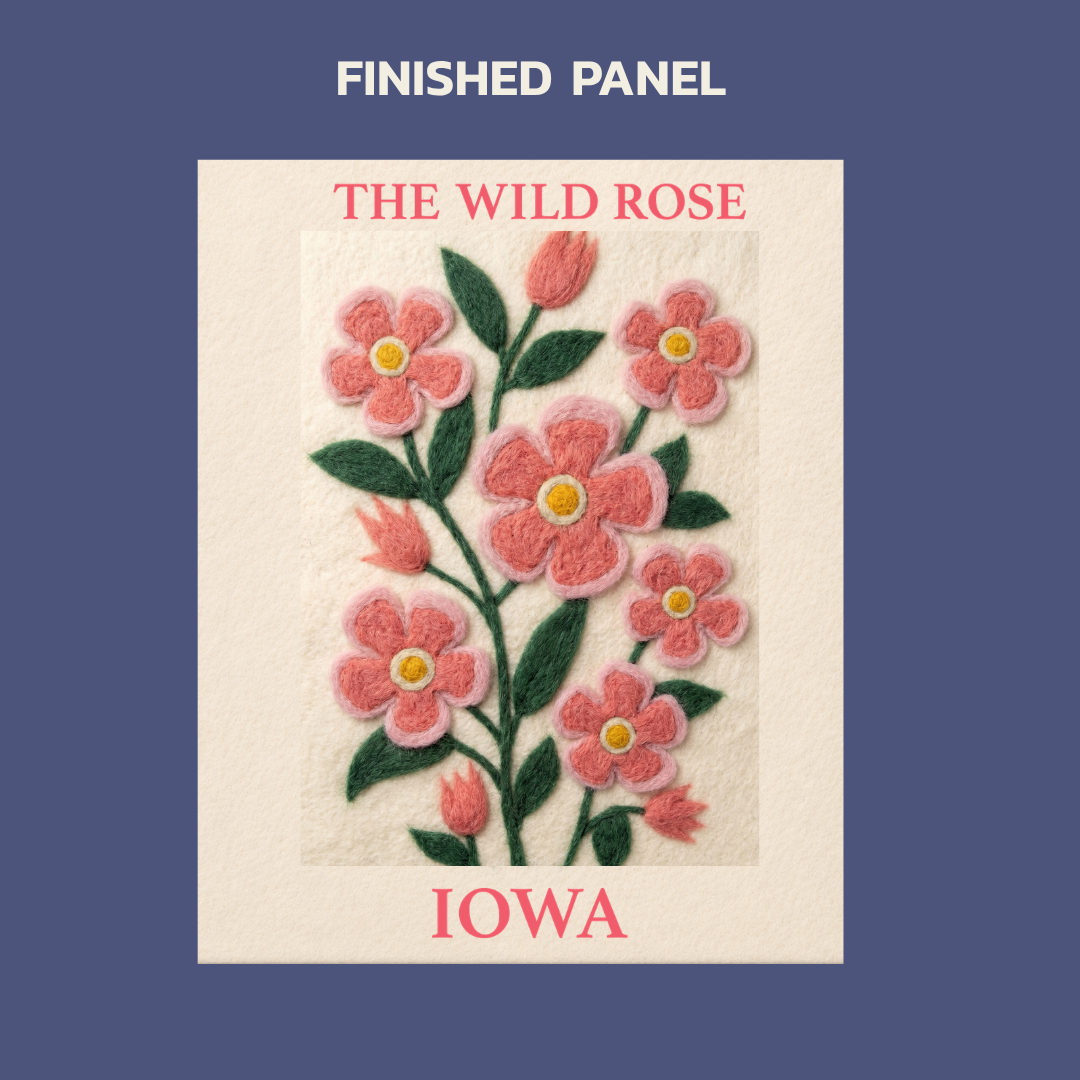 Wild Rose Design - Needle Felting Panel
