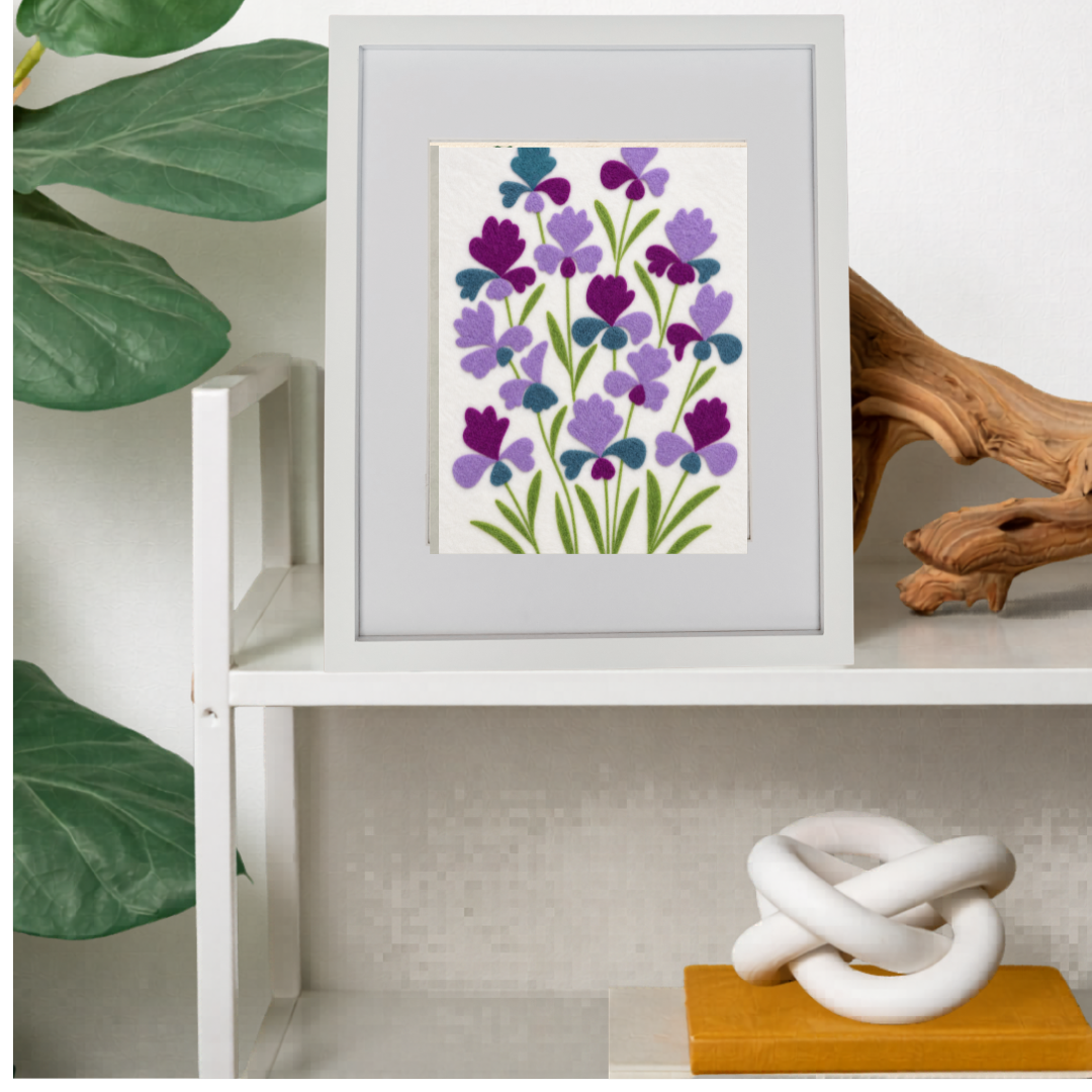 Iris Needle Felting Panel