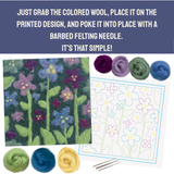 Wood Violet- Felted Art Tile