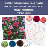 Peach Blossom- Felted Art Tile