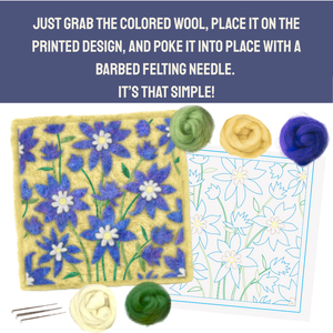 Rocky Mountain Columbine- Felted Art Tile