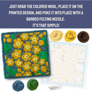 Oregon Grape- Felted Art Tile