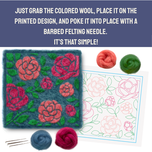 Camellia- Felted Art Tile