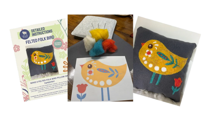 🎀 Sale! Felting Made Easy™: Create a Folk Bird Tapestry or Pillow with Ease